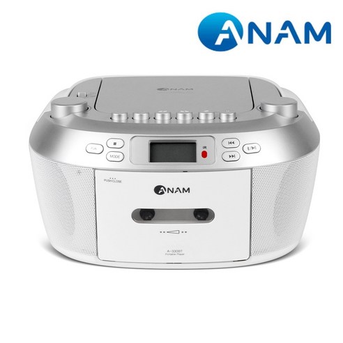 아남 MP3CD 카세트포터블 A-330BT USB인식 블루투스 FM AM 라디오 AUX, 1개 cd플레이어