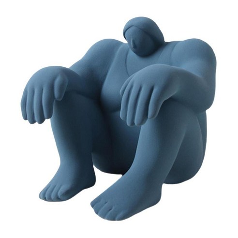 거실 침실 책장 장식에 대 한 추상 문자 입상 예술 그림 동상, 푸른, 세라믹