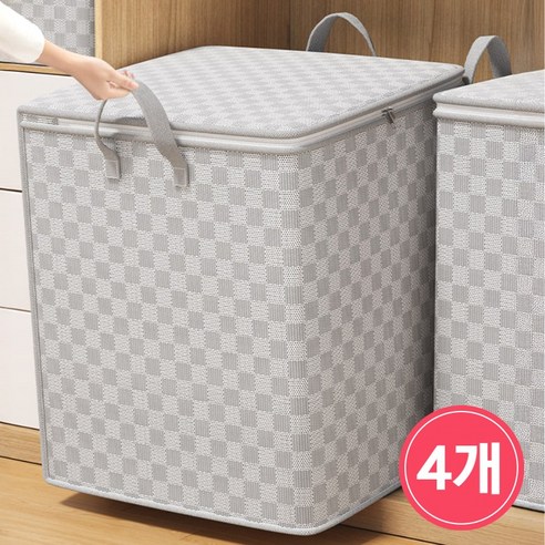 아늑홀릭 정리가 간편한 대용량 이불 옷 패브릭 수납함, 모던그레이, 4개, 110L