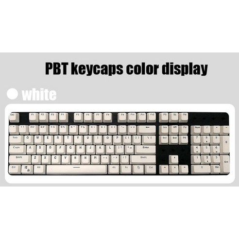 키보드 키캡 백라이트 더블 샷 61104 abs keycaps 체리 mx 기계식 용 oem 프로필, pbt 104 흰색