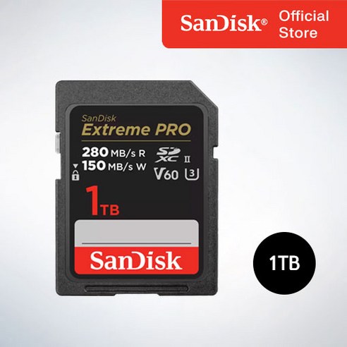 샌디스크 Extreme Pro 익스트림 프로 SDXC UHS-2 SD메모리카드 UHS-II V60 SDSDXEP 1TB, 1개