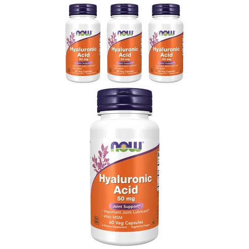 나우푸드 히알루론산 50mg 베지 캡슐, 60정, 4개