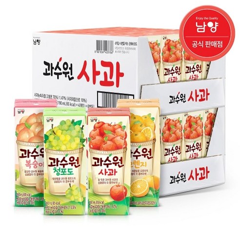 남양 과수원 과일주스 멸균팩 4종 190mlx48팩 – 1세트 (190ml 기준) 남양 과수원 과일주스 멸균팩 4종 190mlx48팩 – 1세트 (190ml 기준)