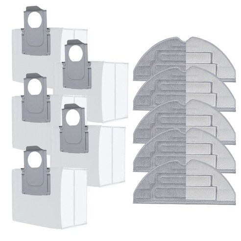 [호환] 만물상 로보락 S8 Pro ultra / Maxv ultra 물걸레 5개 더스트백 5개 세트, 1세트