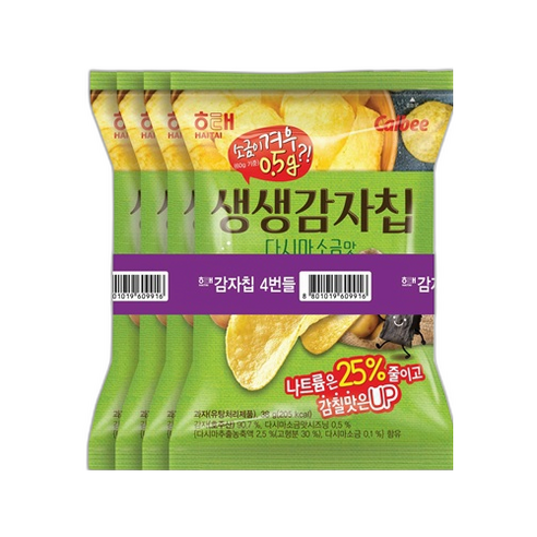 [SaleNOWㅣ인기상품] 빠른 배송 해태 생생감자칩 4번들 38G4입으로 감자칩의 즐거움을 만끽하세요! [세일나우ㅣ추천상품]