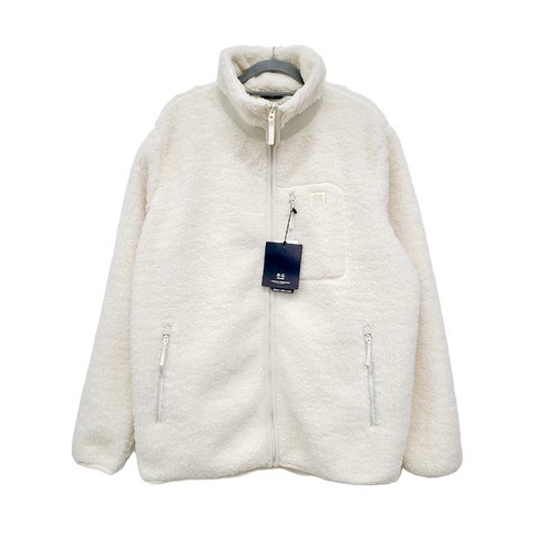 코오롱스포츠 남성 부클 플리스 자켓 아이보리 스탠드넥 가슴포켓 동절 데일리 뽀글이 아우터 V2JFX21131IVO