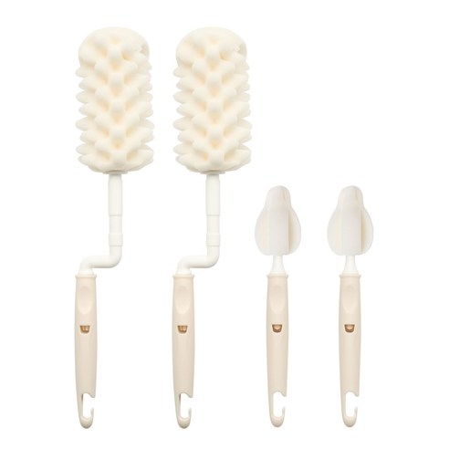 리에또 앵두 회전형 젖병솔 2P 젖꼭지솔 2P 세트, 오트밀, 1세트