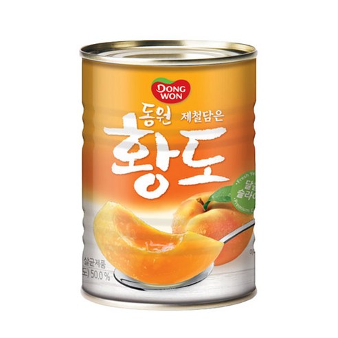 동원 황도 슬라이스 복숭아 통조림, 400g, 6개