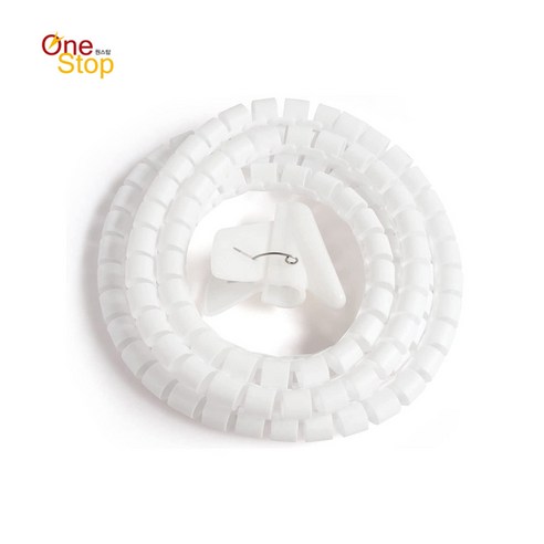 컴퓨터 책상 전선정리 매직케이블 헤리컬밴드 1.5M, 16mm, 화이트, 1개