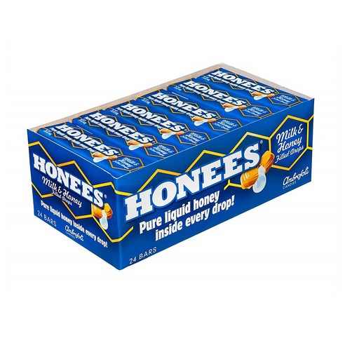 Honees Milk & Honey filled drops Bar 1.5 OZ 허니 밀크 앤 허니 드롭 바 1.5 OZ, 45.36g, 1개 아뜰리에허니