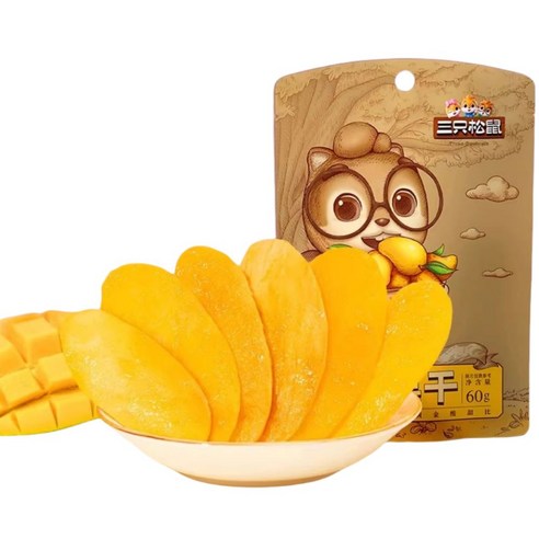 중국직구 세마리 다람쥐 피칸 싼즈송슈 견과류 피칸 유명 세다람쥐 Three squirrels 120g*5, 5개 12 세다람쥐 건 망고 말린 애플망고, 20개, 60g