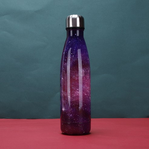 다국적 신형 트렌드 선물 보온컵 304 스테인리스강 창의 대리석 별빛 콜라병, 별하늘, 500ml