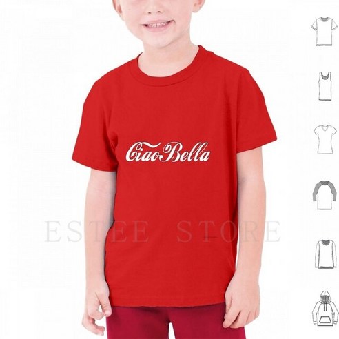 코카콜라 Ciao Bella T 셔츠 Men Cotton 6xl Cola Coke Coca Soft Drink Red Italia Roma Woman Beautiful Hello