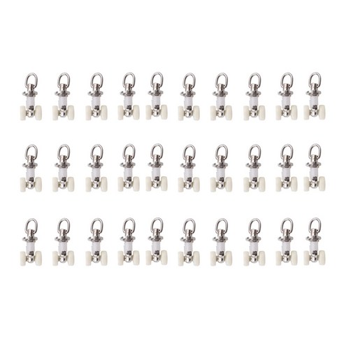 ST SHOP 20/30/40/60Pieces 합금 커튼 트랙 글라이더 레일 슬라이드 휠 롤러, 30pcs, {"수건소재":"알루미늄 합금"}