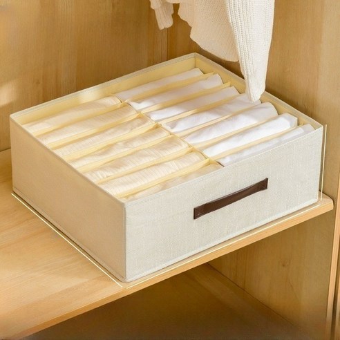 보르눈 다용도 대용량 접이식 옷수납 옷정리함 2P, 2개, 베이지14칸