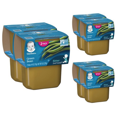 Gerber 2단계 어린이 식품 113g, 그린 빈(Green Beans), 226g, 6개