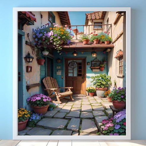 슈슈보석십자수 즐거운 취미 중형 40X50 패브릭형, 골목안 집, 1개