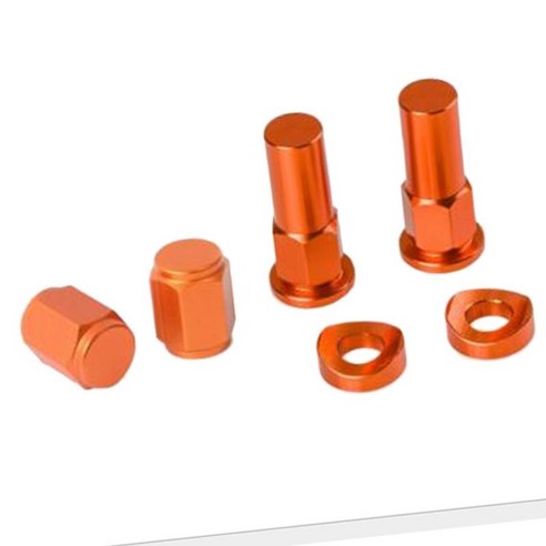 알루미늄 합금 타이어 밸브 스템 림 잠금 너트 와셔 스페이서 6 개/키트 (3 색), 오렌지