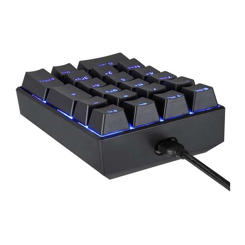 K23 미니 숫자 키패드 유선 휴대용 LED 백라이트 21 키 게임 키패드 노트북용 숫자 키패드 사무실 가정용 기계식, 119x81x40mm., ABS 플라스틱, 빨간색 스위치