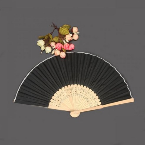 전통부채 맞춤형 인쇄 각인 결혼식 축하 실크 팬 이름 천 핸드 결혼 선물 20/40 개/로트, 20pcs, Black