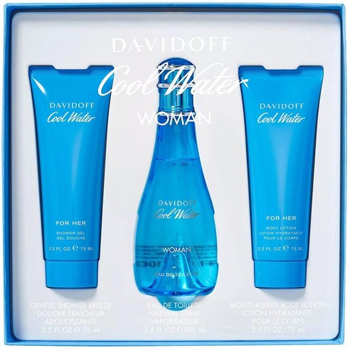 다비도프 쿨 워터 우먼 3종 선물세트 Davidoff Cool Water Women 3 Piece Set, 75ml