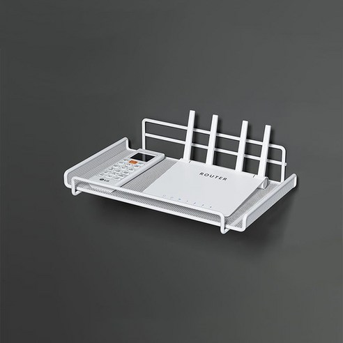 마구와구 다용도 메쉬 철제 벽걸이 수납선반 HG626, 화이트