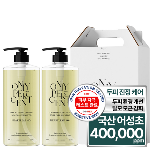 온리퍼센트 어성초 40 샴푸+샴푸 선물포장 1000ml, 2개
