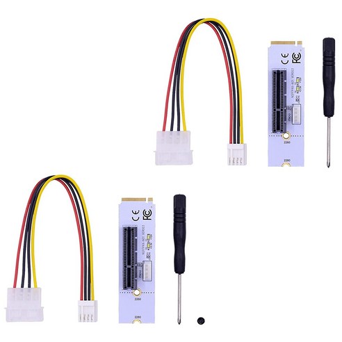 Retemporel NGFF M.2 - PCI-E 4X 라이저 카드 M2 키 M PCIe X4 어댑터(ETH GPU BTC 마이닝 2 팩용 LED 전압 표시 포함), 전자 액세서리