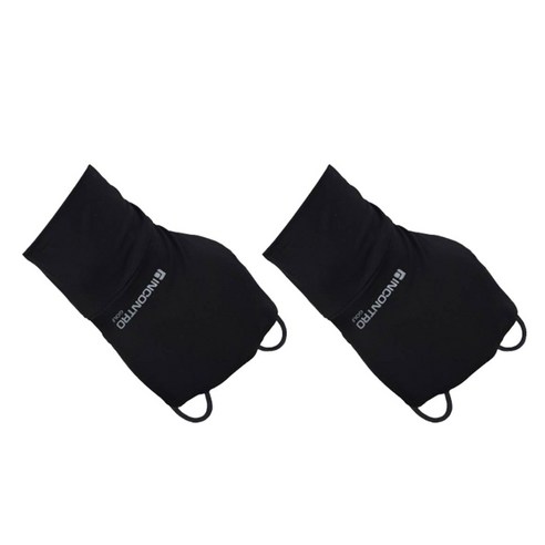 인콘트로 자외선차단 골프 손등토시 오른손착용 2p, 프리사이즈, 블랙