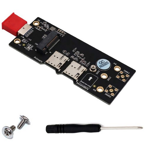 Retemporel 3G / 4G 5G 모듈 용 듀얼 나노 SIM 카드 슬롯이있는 NGFF (M.2) -USB 3.0 어댑터, 1개, 검정