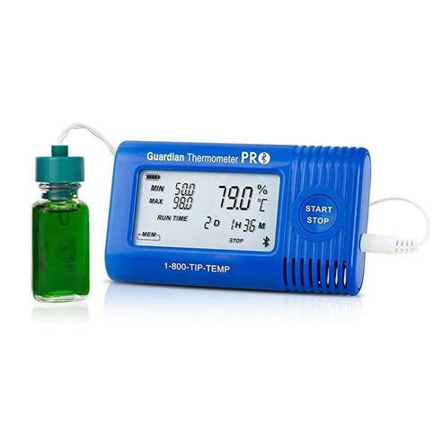 TIP Temperature Products Guardian Thermometer PRO 블루투스 온도 데이터 로거 글리콜의 탐지기 NIST 추적 가능한 교정 포함 무료 앱으로 구, Guardian Thermometer PRO with