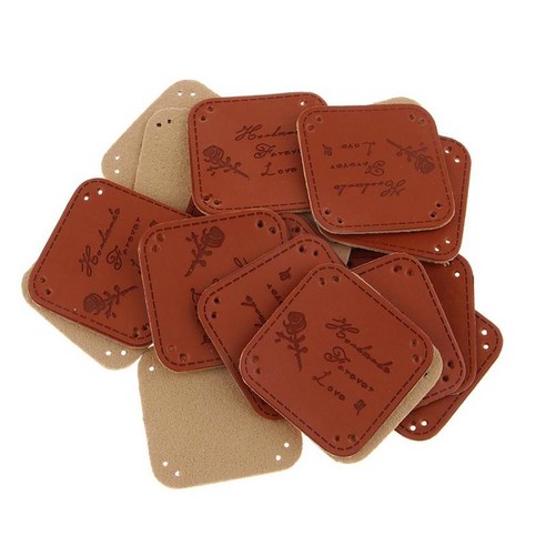 의류 가방에 대 한 20pcs PU 가죽 라벨, 작은 장미
