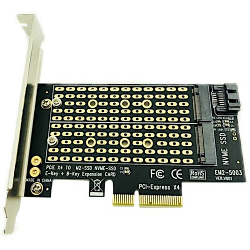 경우 PCIe M2 / M.2 어댑터 M.2 Ngff하려면 바탕 화면의 PCIe X4 X8 X16의 NVMe 사타 듀얼 SSD PCI 익스프레스 어댑터 카드, 보여진 바와 같이, 하나