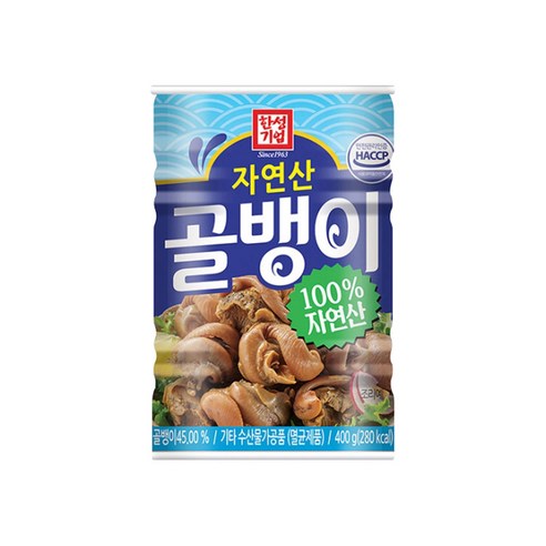 한성기업 담백쫄깃 자연산 골뱅이 통조림, 400g, 2개