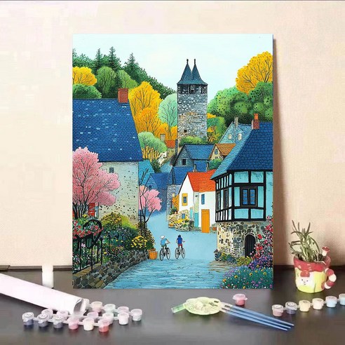 DIY 명화그리기 유화 그림 그리기 아크릴화 30*40cm, 10타입, 1개