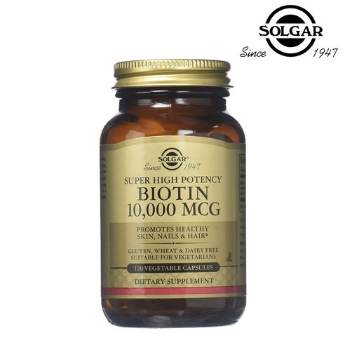 솔가 비오틴 10 000mcg 베지터블 캡슐 글루텐 프리 비건, 120정, 1개