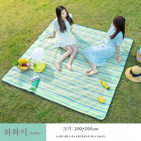 DFMWI.피크닉 매트.Picnic mat.--피크닉 매트 피크닉 패드 방습 패드 비치 매트 초경량 휴대용 캠핑 봄나들이 야취 방수와 두터운 평 매트, 하와이 옥스포드 크기 200x 200