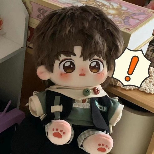 모카돌 15cm 솜인형옷 캐쥬얼룩 상하 의상, 베어티셔츠&바지&조끼&머플러, 1개
