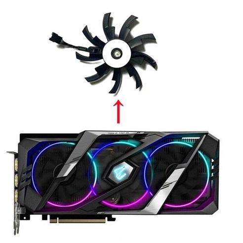 그래픽카드 지포스 컴퓨터 GIGABYTE Aorus Geforce RTX 2060 2070 2080 Ti Super 8G 그래픽 카드 냉각을위한 새로운 95mm PLD10015B1, [03] 1pcs