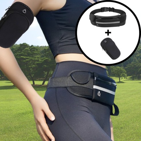 샵업 조깅 핸드폰 수납 힙색 러닝벨트 세트, 블랙, 1개 샵업 조깅 핸드폰 수납 힙색 러닝벨트 세트, 블랙, 1개