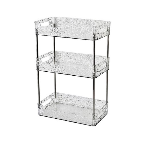 HK.sell 아이스 그래픽 다용도 선반 정리함 3단, 투명, 1개