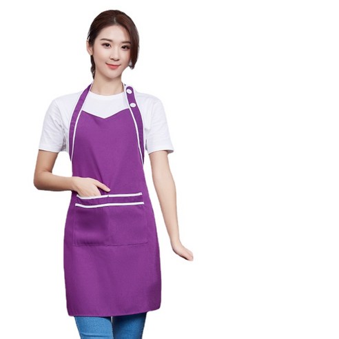 ANKRIC 조절 가능 종업원 방유 방모 목걸이 앞치마 내장간대략 원피스앞치마, 보라