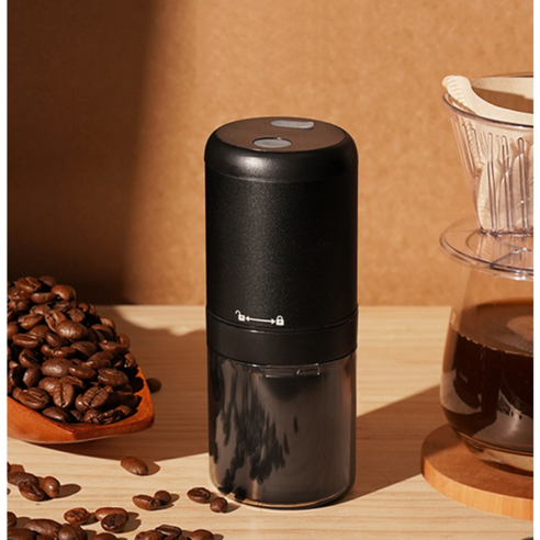 캠프쿠 무선 전동커피그라인더 원두분쇄기 커피그라인더자동 휴대용 420g 40단계, 블랙