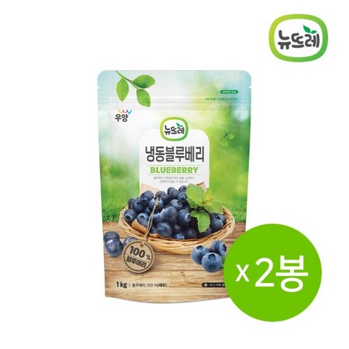 뉴뜨레 냉동과일 블루베리 페루 1kg 2봉 / 총 2kg, 2개