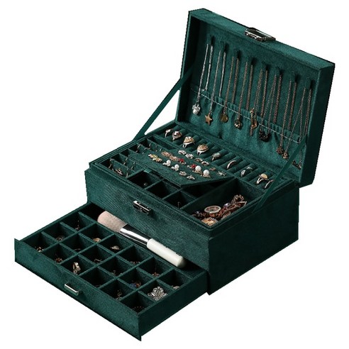 FREELIFE 대용량 가죽 보석함 고급 3단 BC-260, FREE, as picture-719