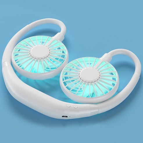 클레아 LED 넥밴드 목걸이 목 선풍기 3세대 360도 조절 초경량 저소음, 블루