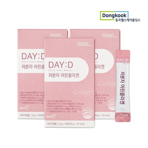 동국헬스케어홀딩스 데이디 300달톤 저분자 어린 콜라겐 15p, 30g, 3개