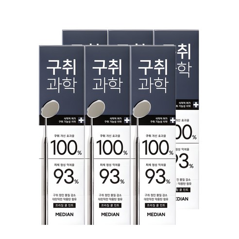 메디안 구취과학 프리징 쿨 민트 치약, 120g, 6개