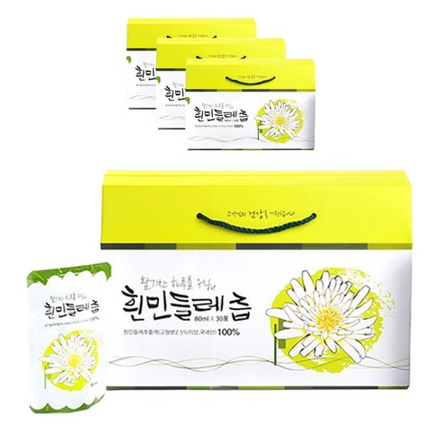 뿌리채 넣은 지리산 흰민들레즙, 3+1박스, 80ml 30포