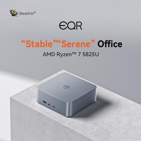 미니PC Beelink EQR5 Ryzen 7 5825U 미니 PC 와이파이 6 BT5.2 WINS 11 PRO DDR4 3200MHz M.2 PCIE 3.0 듀얼 1000 LA, 없음, 16GB, 4) 16GB 500GB - EU